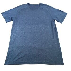 Lululemon Metal Vent Tech Short Sleeve Shirt Blue Heathered Performance Mens